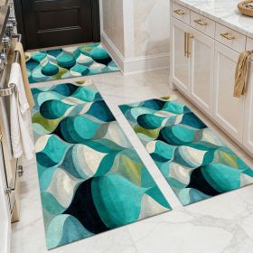 Three-piece kitchen rug set, non-slip and washable, abstract pattern kitchen hallway rug, soft and comfortable, suitable for sinks, floors, entra