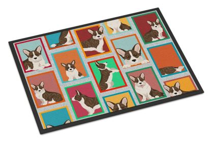 NEW Lots of Brindle Cardigan Corgi Doormat Front Door Mat Indoor Outdoor Rugs for Entryway, Non Slip Washable Low Pile, 18H X 27W