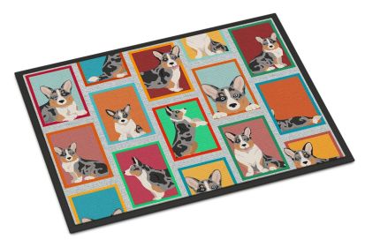 NEW Lots of Blue Merle Welsh Cardigan Corgi Doormat Front Door Mat Indoor Outdoor Rugs for Entryway, Non Slip Washable Low Pile, 18H X 27W