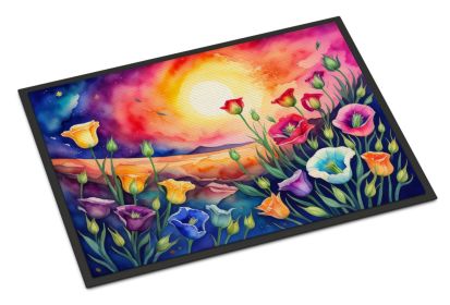 Lisianthus in Color Doormat Front Door Mat Indoor Outdoor Rugs for Entryway, Non Slip Washable Low Pile, 24H X 36W