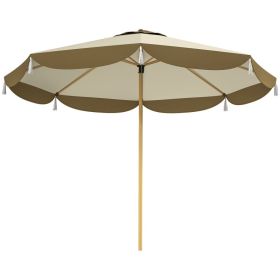 9FT Patio Umbrella,  Outdoor Market Umbrella With 8 Ribs, Vented Outdoor Table Umbrella For Deck, Backyard And Lawn, Cream White (Option: Cream White)