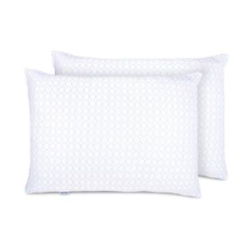 2-Pack Cooling Down Microfiber Pillows, Standard Queen Size (Option: White)