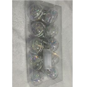 Letter Snowflake 10 LED Globe String Lights, 6.5FT Battery Operated Fairy Lights, Warm White 3000K Christmas Decor Lights (Option: Letter Snowflake)