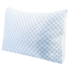 2Pcs Or 1Pc Cooling Memory Foam Pillow Ventilated Soft Bed Pillow With Cooling Gel Infused Memory Foam Machine Washable (Option: Queen-1Pc)