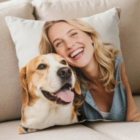 Custom Cushion Personalized Image Upload Fast Printing For Wedding For Pet Lovers - Must Upload The Image (Option: 45x45cm)